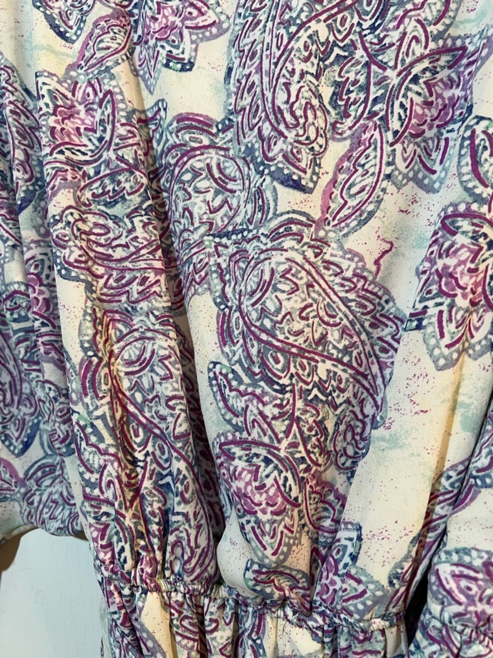 🦋 NWOT ANDREE BY UNIT Cream and Lavender floral  Tie-Waist Midi Dress size 1x - Picture 4 of 7